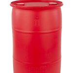 30 gallon plastic drum closed head red