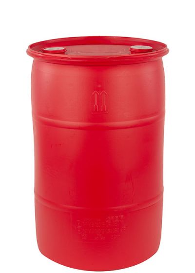 30 gallon plastic drum closed head red