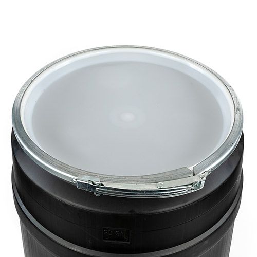 30 gallon plastic drum open head un rated black