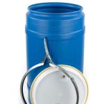 30 gallon plastic drum open head un rated blue