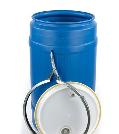 30 gallon plastic drum open head un rated blue for sale