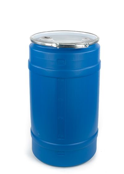 30 gallon plastic drum open head un rated blue