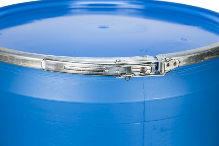 47 gallon plastic drum open head un rated blue