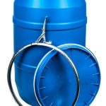 55 GALLON BLUE PLASTIC DRUM