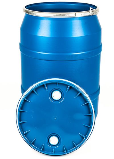 55 gallon blue lever lock drums for sale