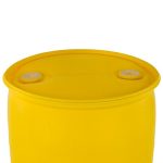 Bidón de plástico de 55 galones con tapa, color amarillo