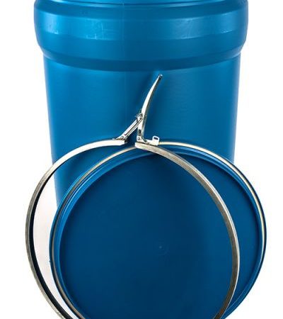 55 GALLON PLASTIC DRUM, UN RATED OPEN HEAD LEVER LOCK - BLUE
