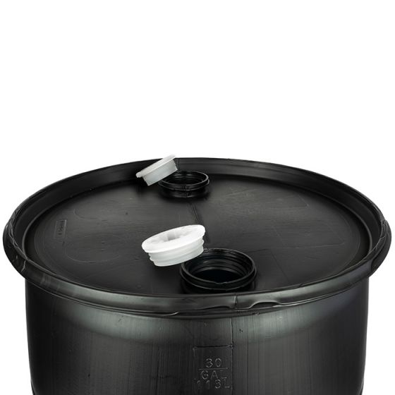 black 30 gallon closed head drum