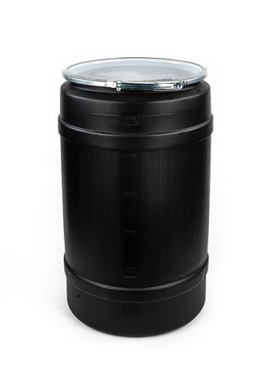 plastic 30 gallon drum black plain