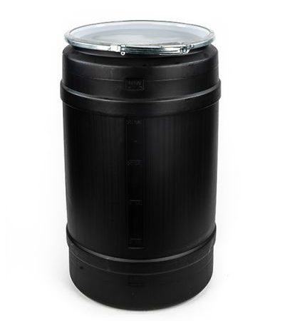 plastic 30 gallon drum black plain